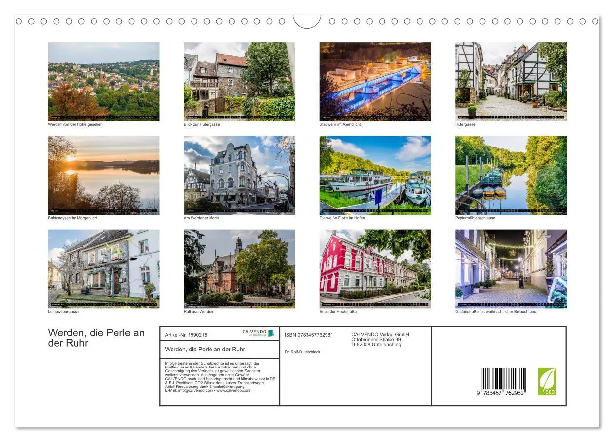 Bild: 9783457762981 | Werden, die Perle an der Ruhr (Wandkalender 2026 DIN A3 quer),...