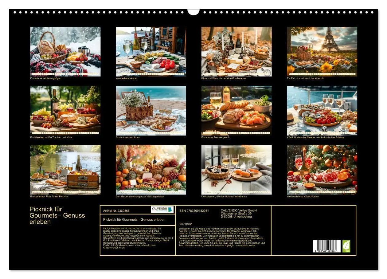 Bild: 9783569182981 | Picknick für Gourmets - Genuss erleben (Wandkalender 2027 DIN A2...