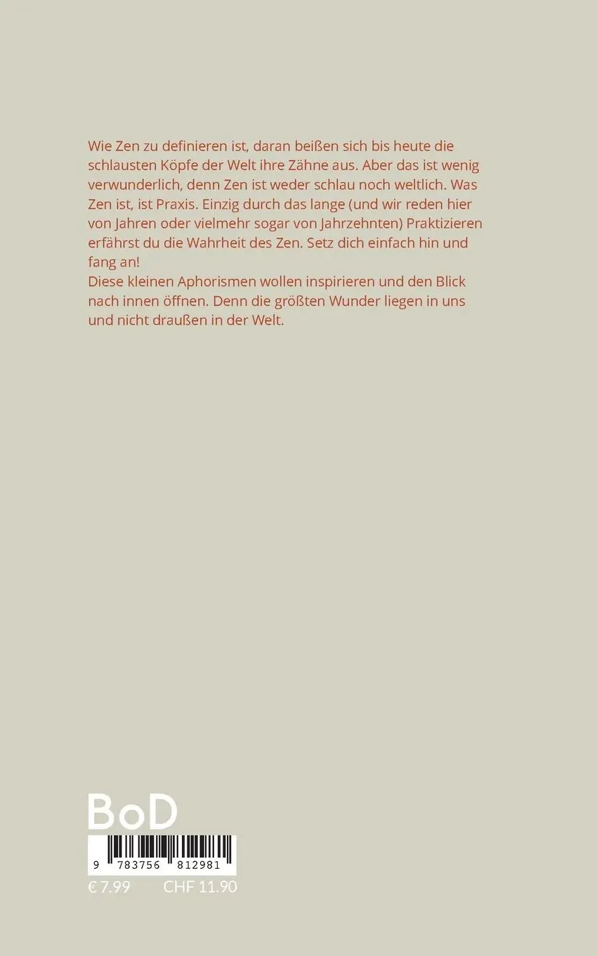 Rückseite: 9783756812981 | Zen Aphorismen | Mathias Bellmann | Taschenbuch | Paperback | 122 S.