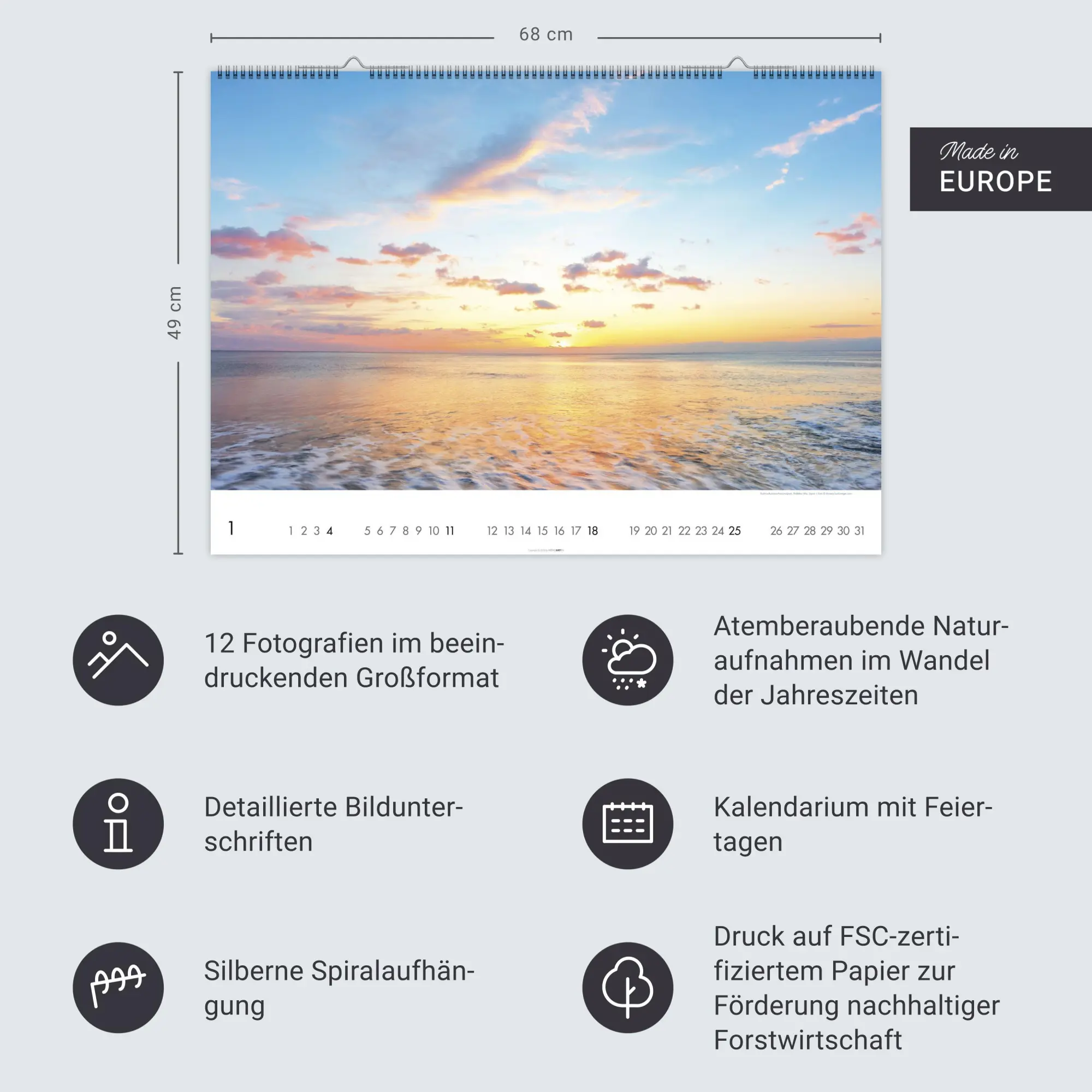 Bild: 9783839902981 | Das Meer Kalender 2026 | Kalender | Spiralbindung | 14 S. | Deutsch