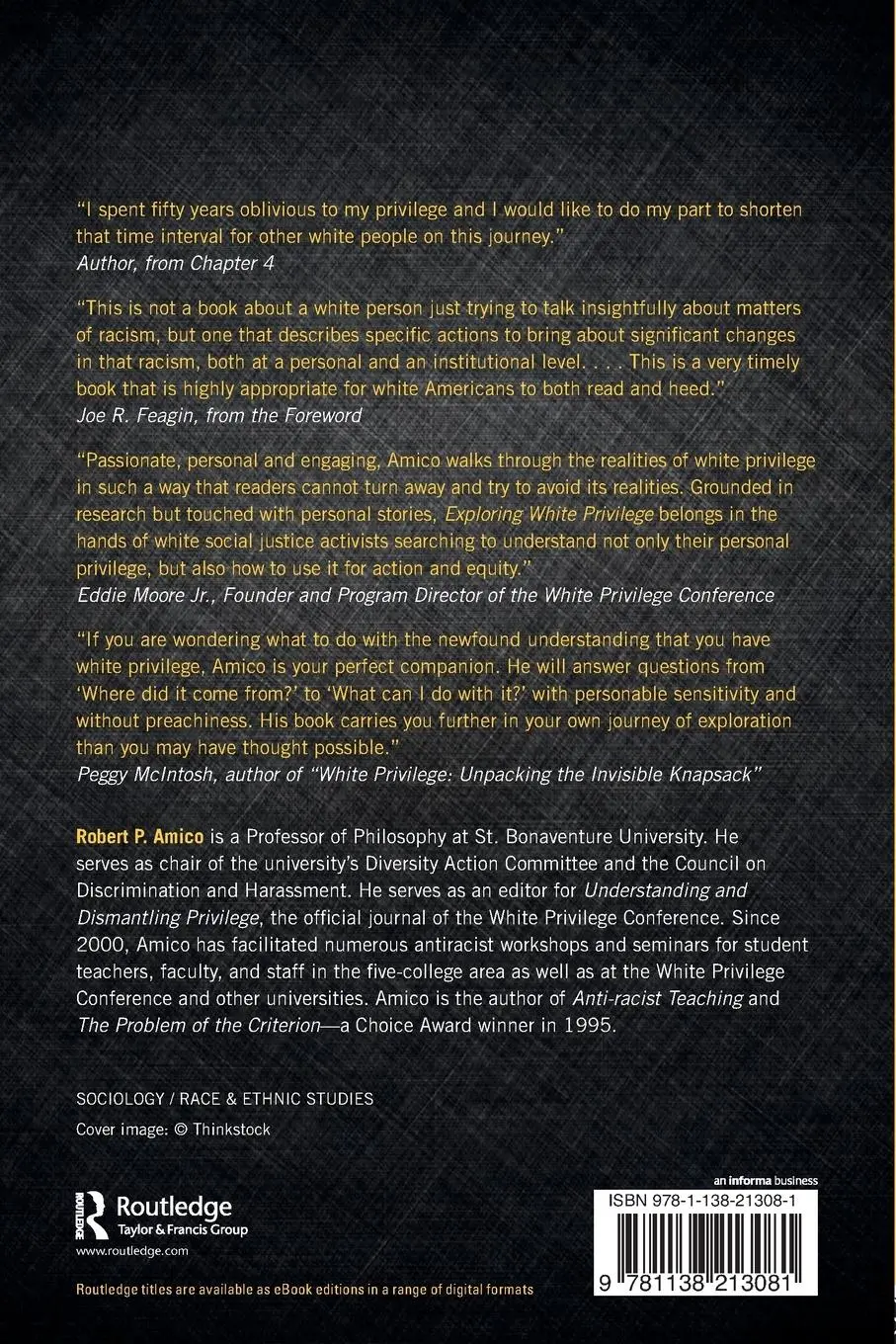 Rückseite: 9781138213081 | Exploring White Privilege | Robert Amico | Taschenbuch | Englisch
