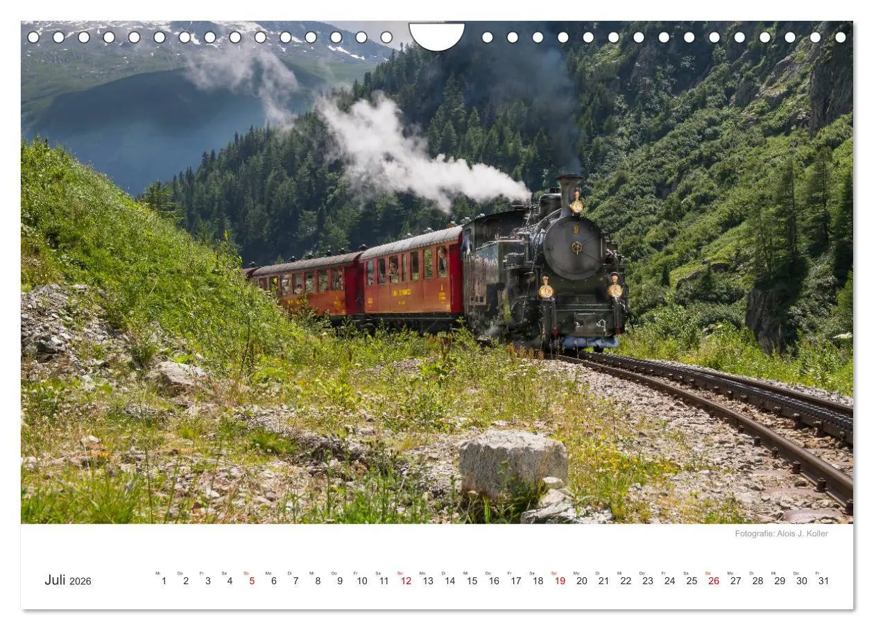 Bild: 9783457893081 | Dampfbahn Furka 2026 (Wandkalender 2026 DIN A4 quer), CALVENDO...