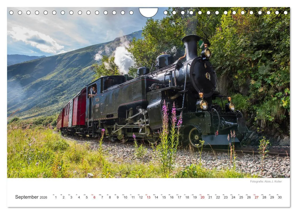 Bild: 9783457893081 | Dampfbahn Furka 2026 (Wandkalender 2026 DIN A4 quer), CALVENDO...