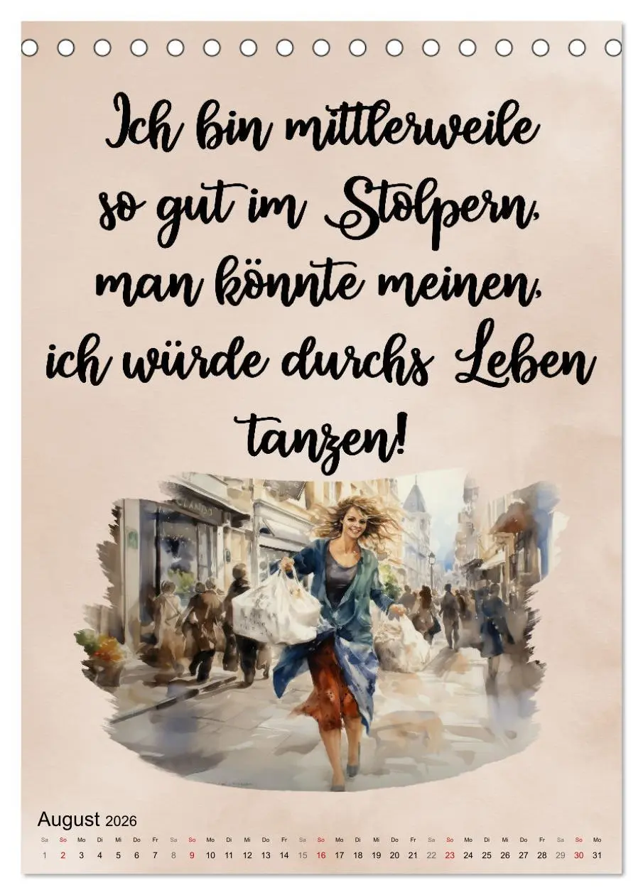 Bild: 9783516293081 | Tanzsprüche (Tischkalender 2026 DIN A5 hoch), CALVENDO Monatskalender