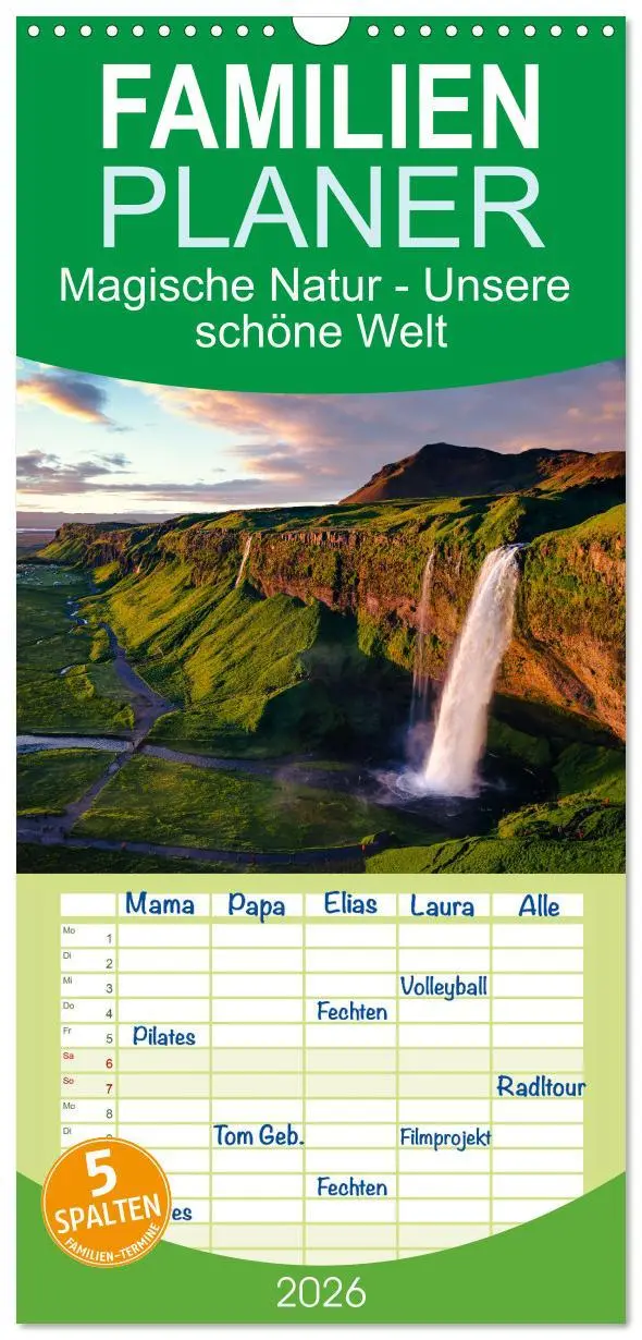 Cover: 9783516503081 | Familienplaner 2026 - Magische Natur - Unsere schöne Welt mit 5...