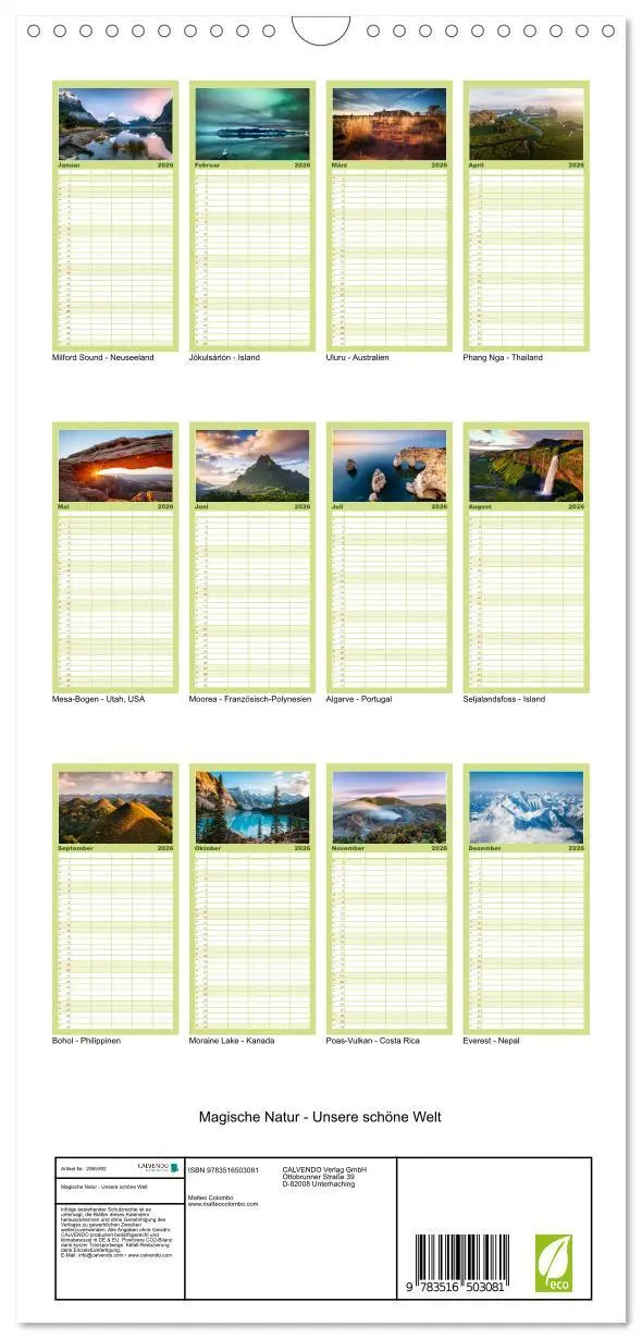 Bild: 9783516503081 | Familienplaner 2026 - Magische Natur - Unsere schöne Welt mit 5...