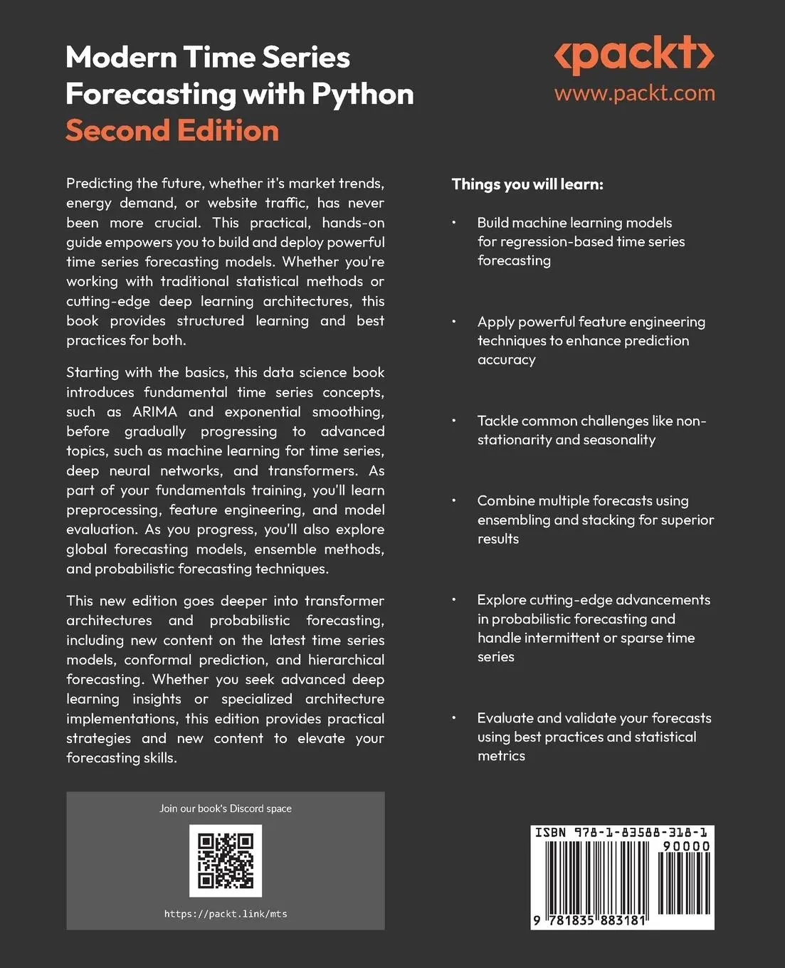Rückseite: 9781835883181 | Modern Time Series Forecasting with Python - Second Edition | Buch
