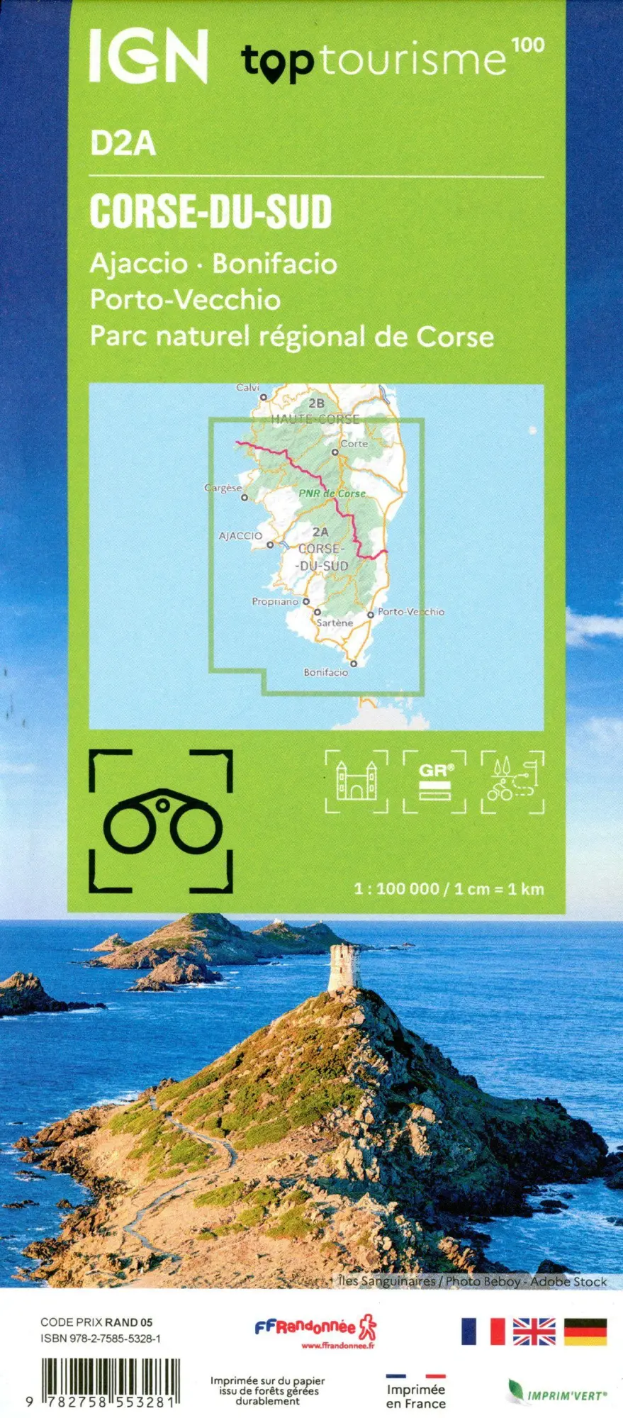 Bild: 9782758553281 | 2A Corse du Sud | 1:100000 | (Land-)Karte | IGN Top 100 départemental
