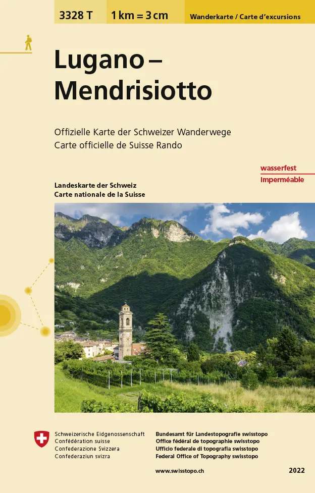 Cover: 9783302333281 | 3328T Lugano - Mendrisiotto Carta escursionistica | swisstopo | 2022