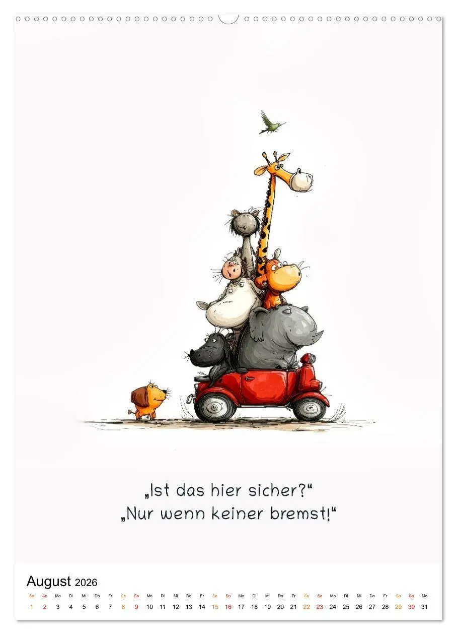 Bild: 9783516723281 | Tierische. Witzig. Wahr. (Wandkalender 2026 DIN A2 hoch), CALVENDO...