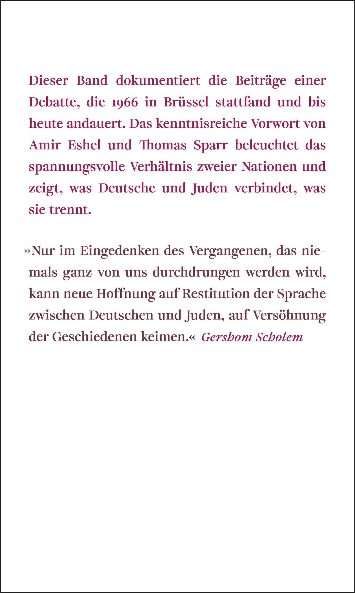 Rückseite: 9783633543281 | Deutsche und Juden | Dokumentation einer Debatte | Amir Eshel (u. a.)