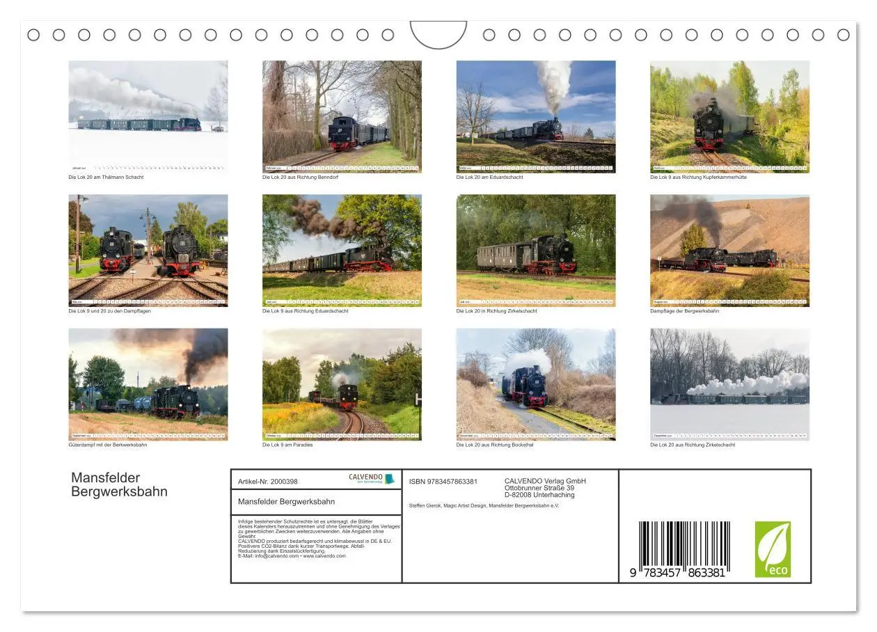 Bild: 9783457863381 | Mansfelder Bergwerksbahn (Wandkalender 2026 DIN A4 quer), CALVENDO...