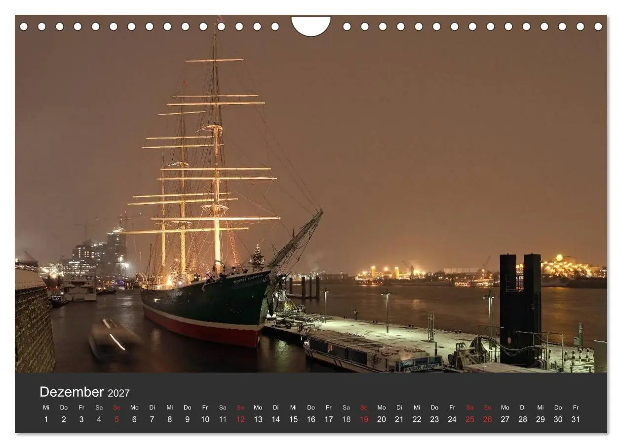 Bild: 9783594173381 | Hamburger Hafen bei Nacht (Wandkalender 2027 DIN A4 quer), CALVENDO...