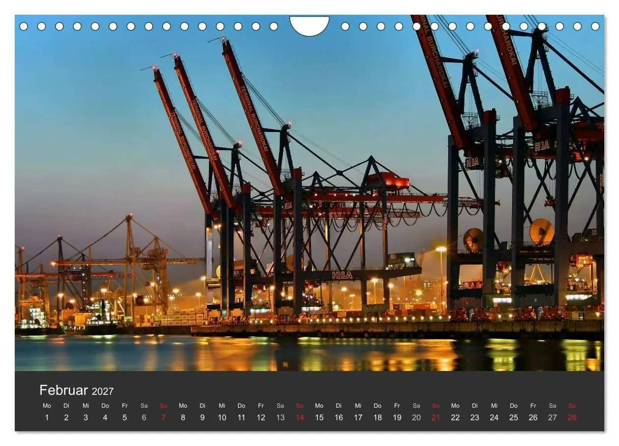 Bild: 9783594173381 | Hamburger Hafen bei Nacht (Wandkalender 2027 DIN A4 quer), CALVENDO...