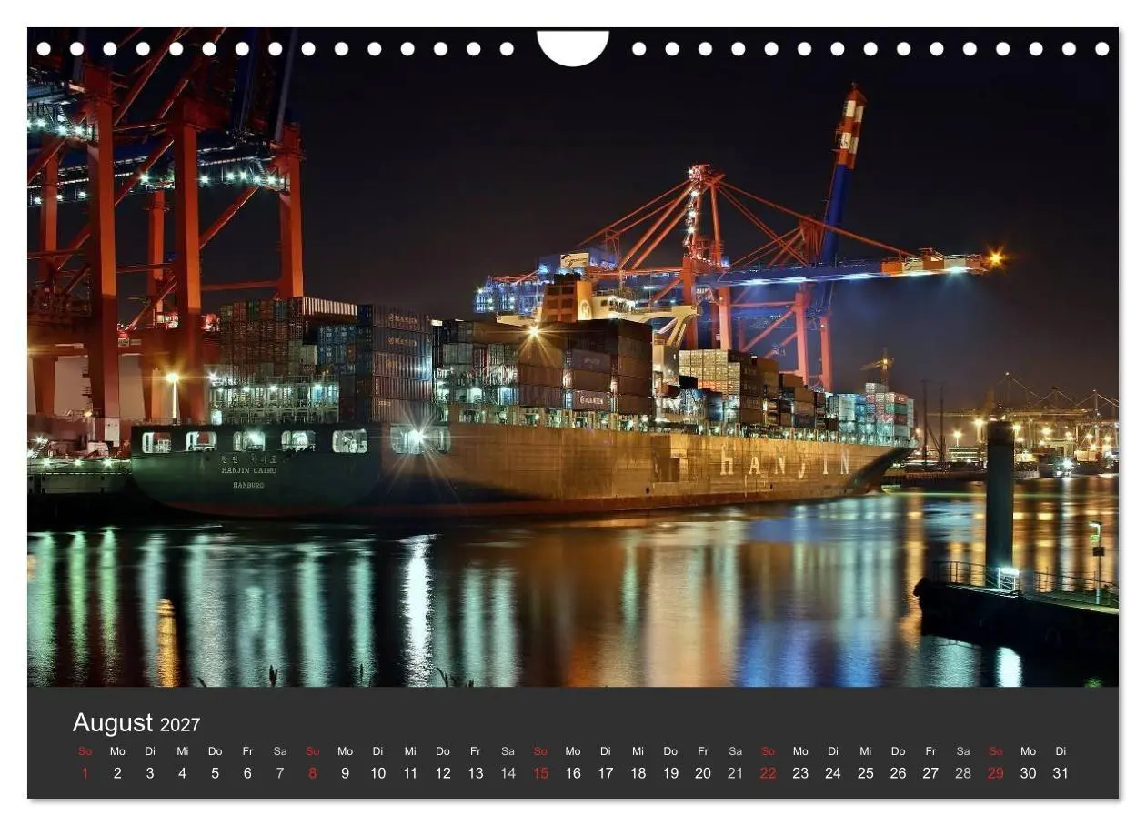 Bild: 9783594173381 | Hamburger Hafen bei Nacht (Wandkalender 2027 DIN A4 quer), CALVENDO...