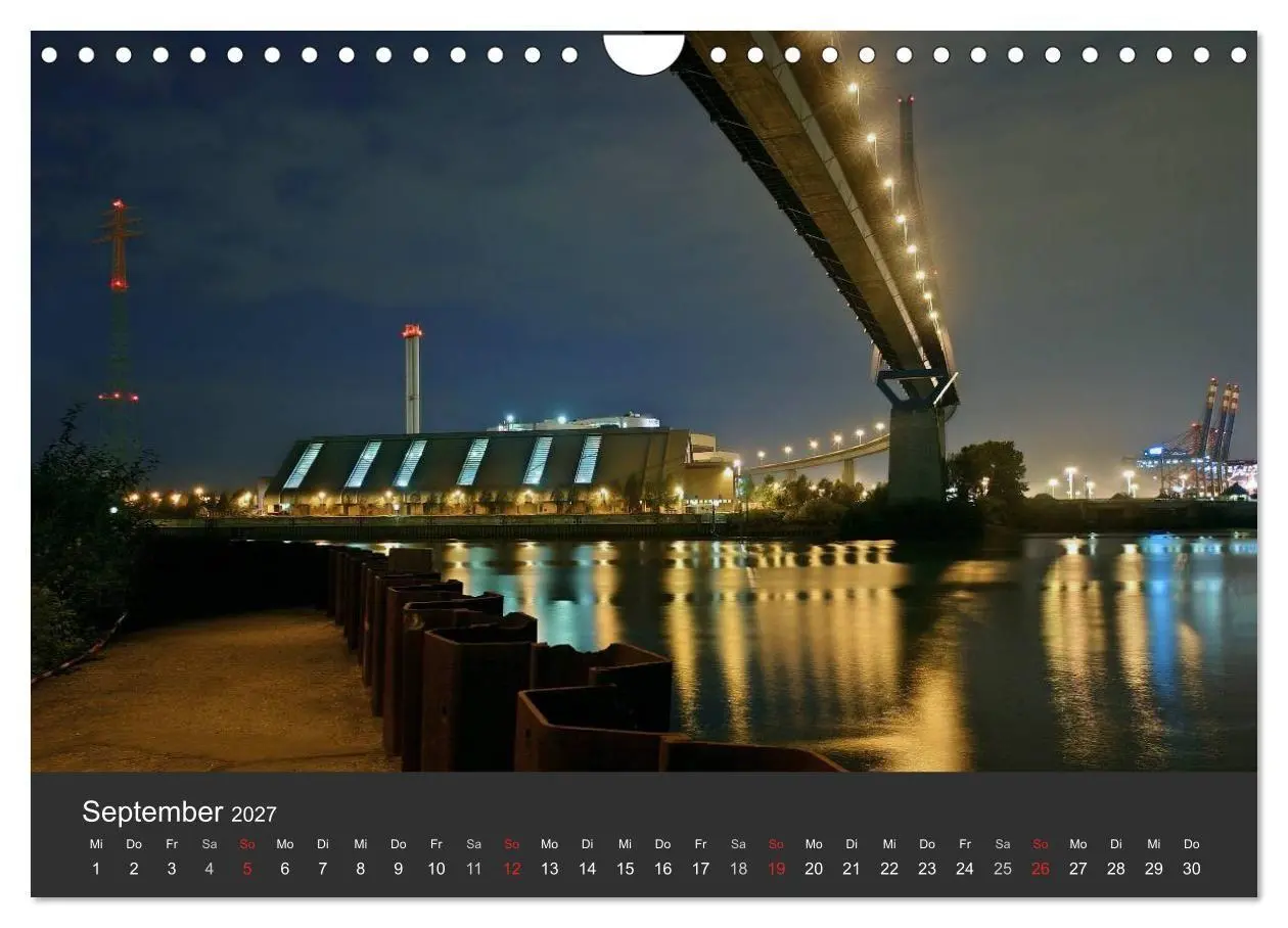 Bild: 9783594173381 | Hamburger Hafen bei Nacht (Wandkalender 2027 DIN A4 quer), CALVENDO...