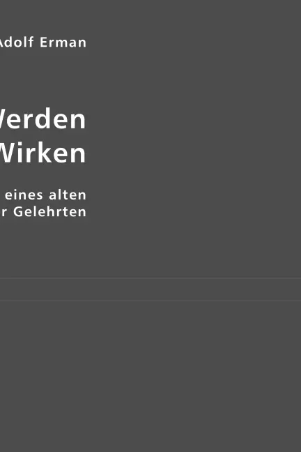 Cover: 9783836413381 | Mein Werden und mein Wirken | Adolf Erman | Taschenbuch | Deutsch