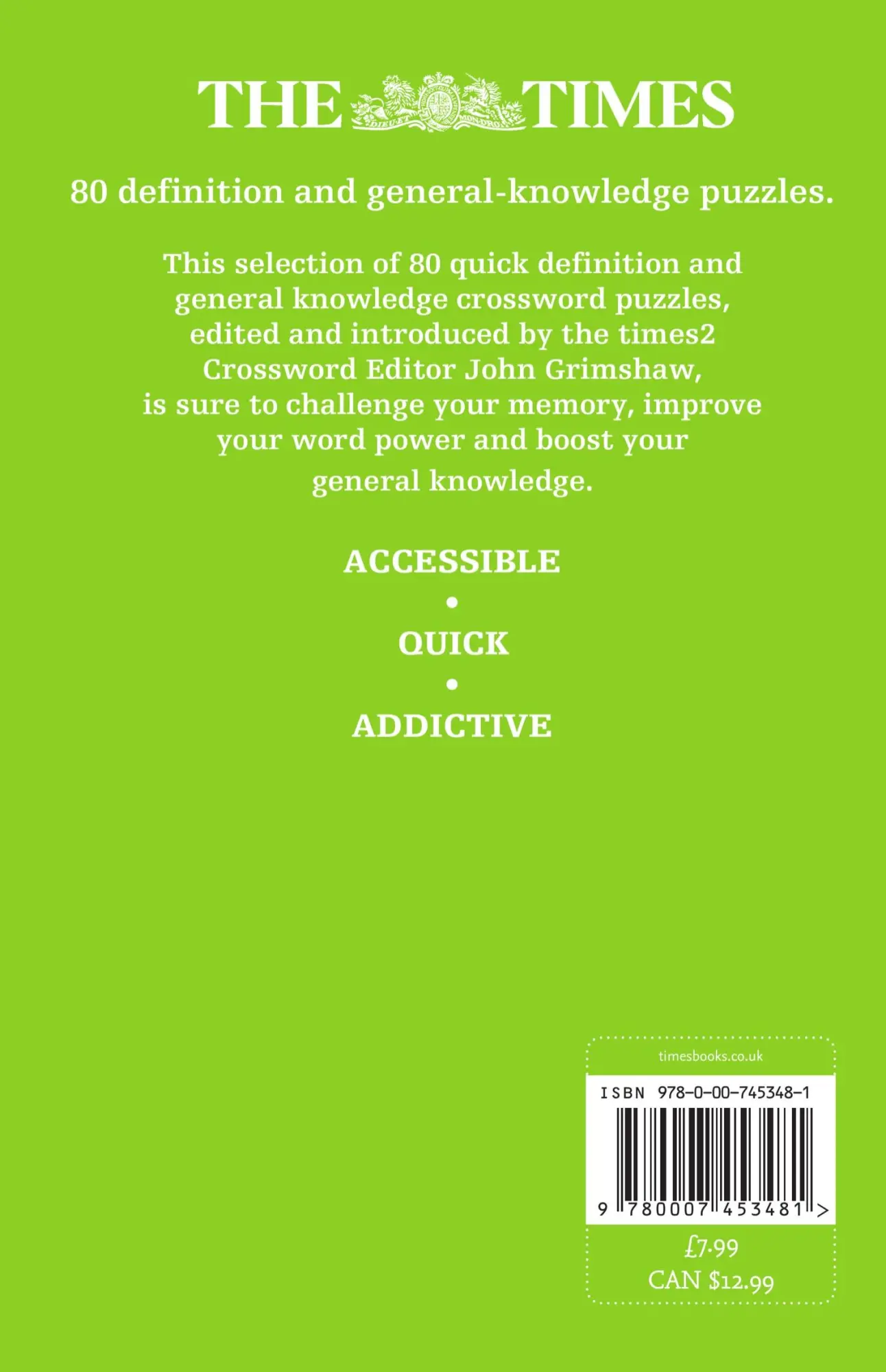 Rückseite: 9780007453481 | The Times Quick Crossword Book 16 | The Times Mind Games | Taschenbuch