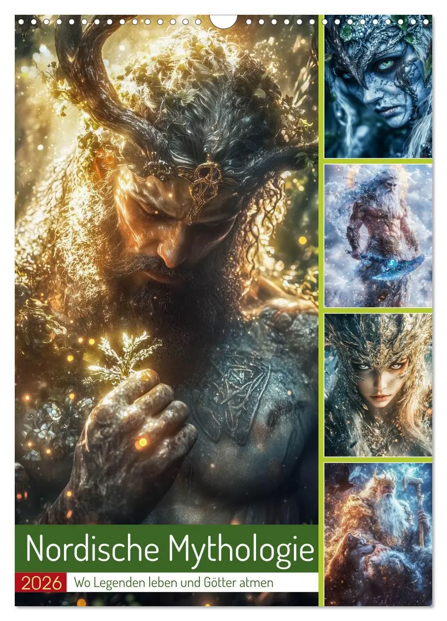 Cover: 9783457303481 | Nordische Mythologie (Wandkalender 2026 DIN A3 hoch), CALVENDO...