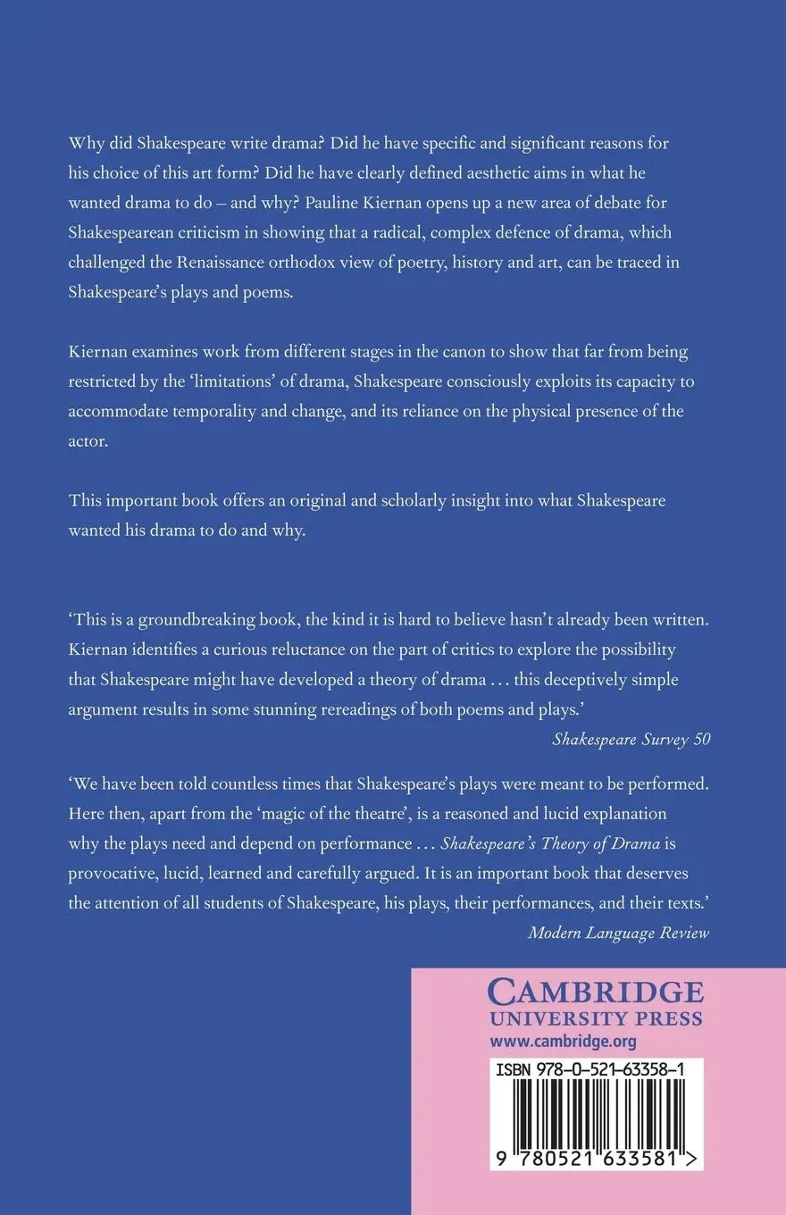 Rückseite: 9780521633581 | Shakespeare's Theory of Drama | Pauline Kiernan | Taschenbuch | 2013
