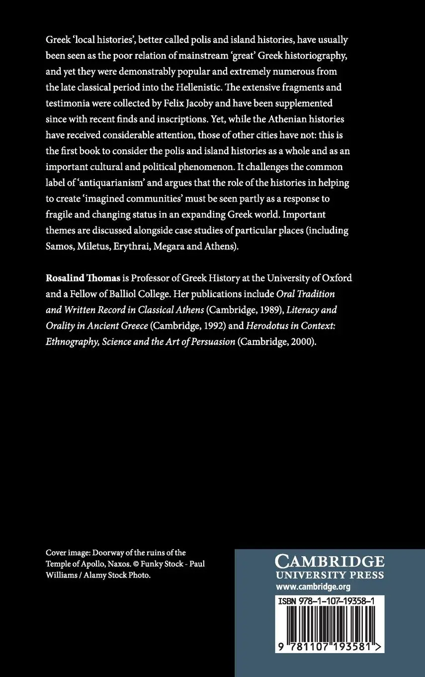 Rückseite: 9781107193581 | Polis Histories, Collective Memories and the Greek World | Thomas