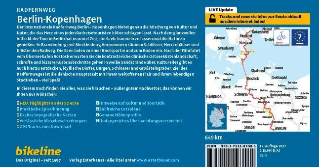 Bild: 9783711103581 | Radfernweg Berlin - Kopenhagen | Esterbauer Verlag | Taschenbuch