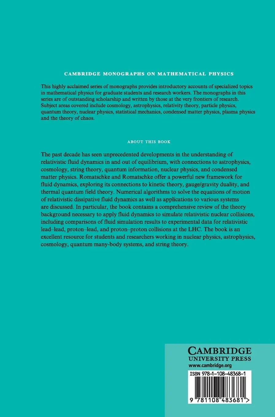 Rückseite: 9781108483681 | Relativistic Fluid Dynamics In and Out of Equilibrium | Buch | 2019