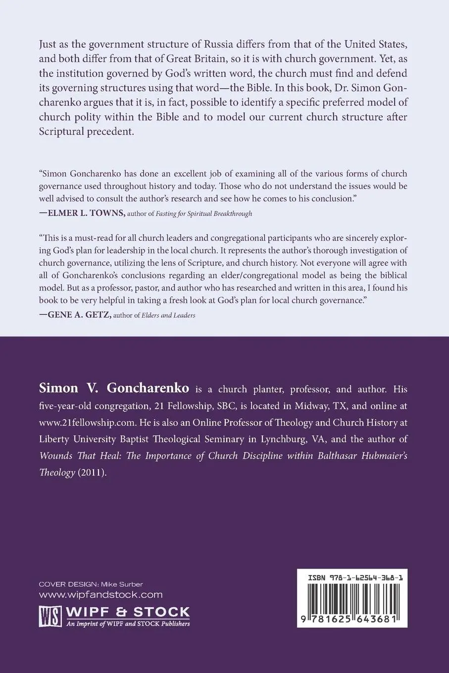 Rückseite: 9781625643681 | Church Government According to the Bible | Simon V. Goncharenko | Buch