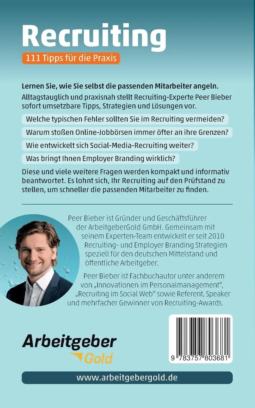 Rückseite: 9783757803681 | Recruiting: 111 Tipps für die Praxis | Peer Bieber | Taschenbuch