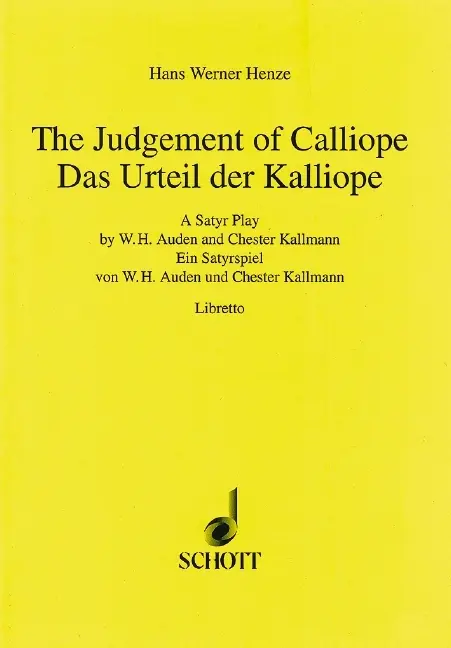 Cover: 9783795733681 | Das Urteil der Kalliope | Hans Werner Henze | Broschüre | 20 S. | 1994