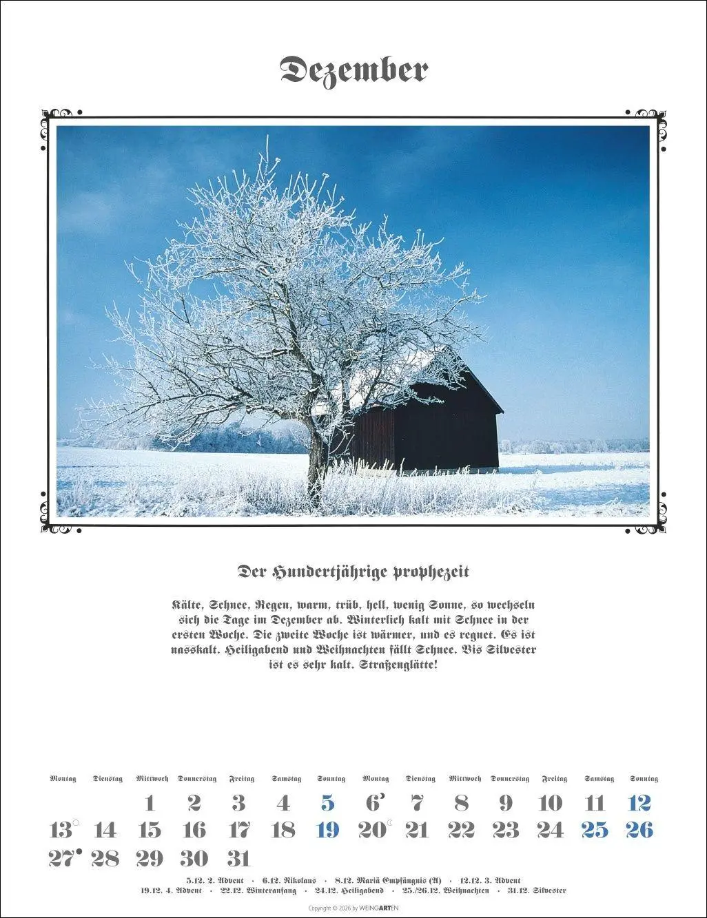 Bild: 9783839903681 | Der Hundertjährige Kalender 2027 | Wolf-Dietmar Unterweger | Kalender