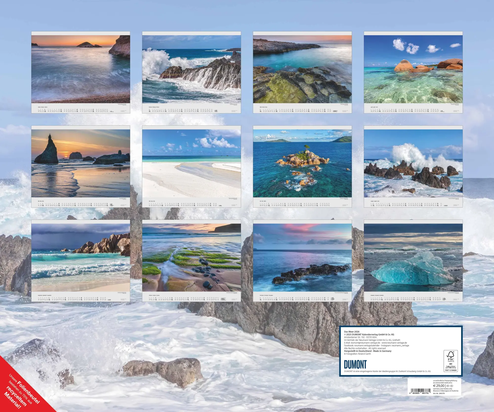 Bild: 4069095003781 | Das Meer 2026 - Natur-Fotografie von Roland Gerth - Wandkalender 60...