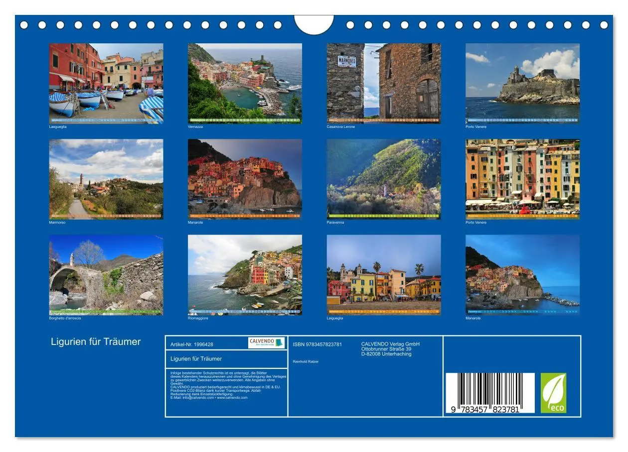 Bild: 9783457823781 | Ligurien für Träumer (Wandkalender 2026 DIN A4 quer), CALVENDO...