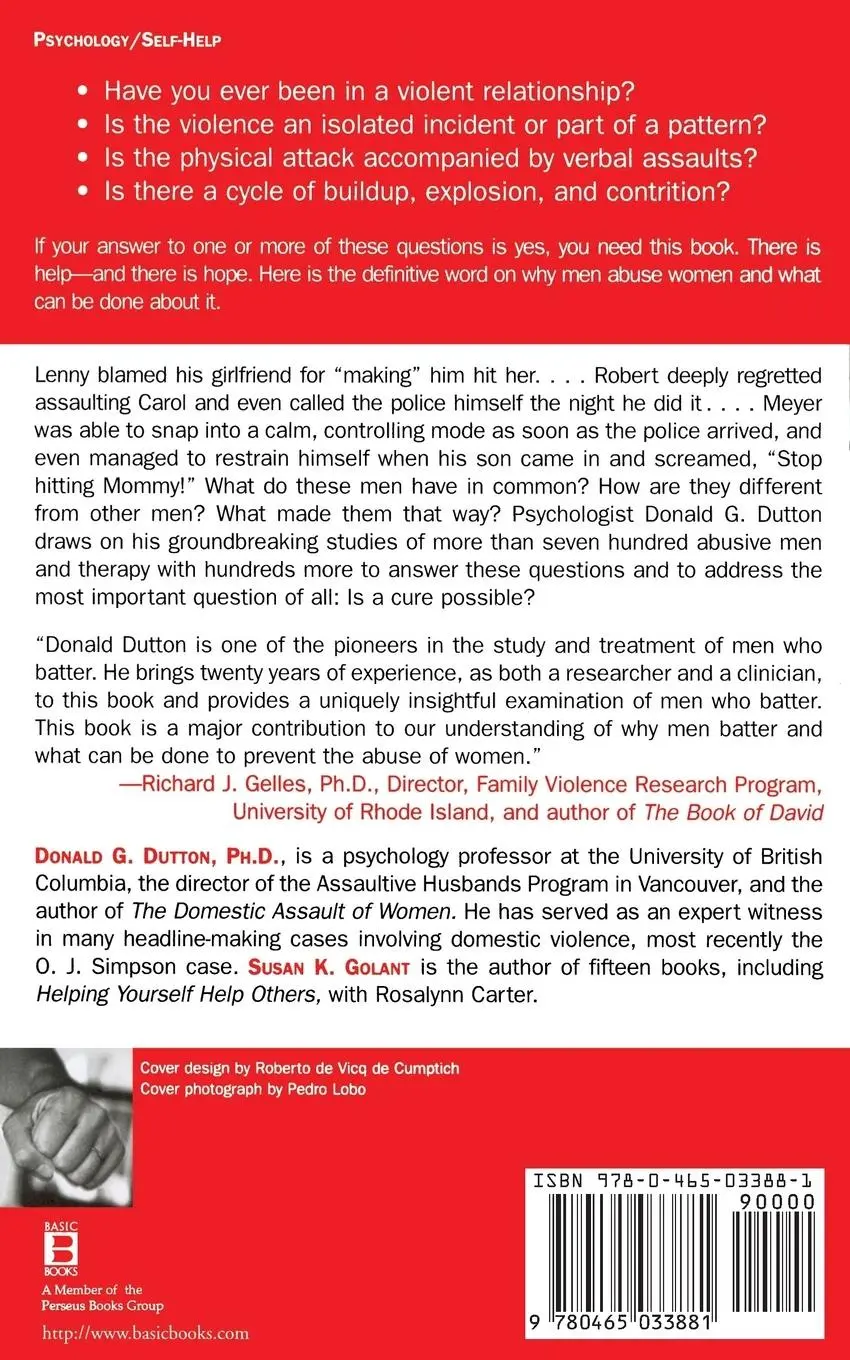 Rückseite: 9780465033881 | The Batterer | A Psychological Profile | Donald G. Dutton | Buch