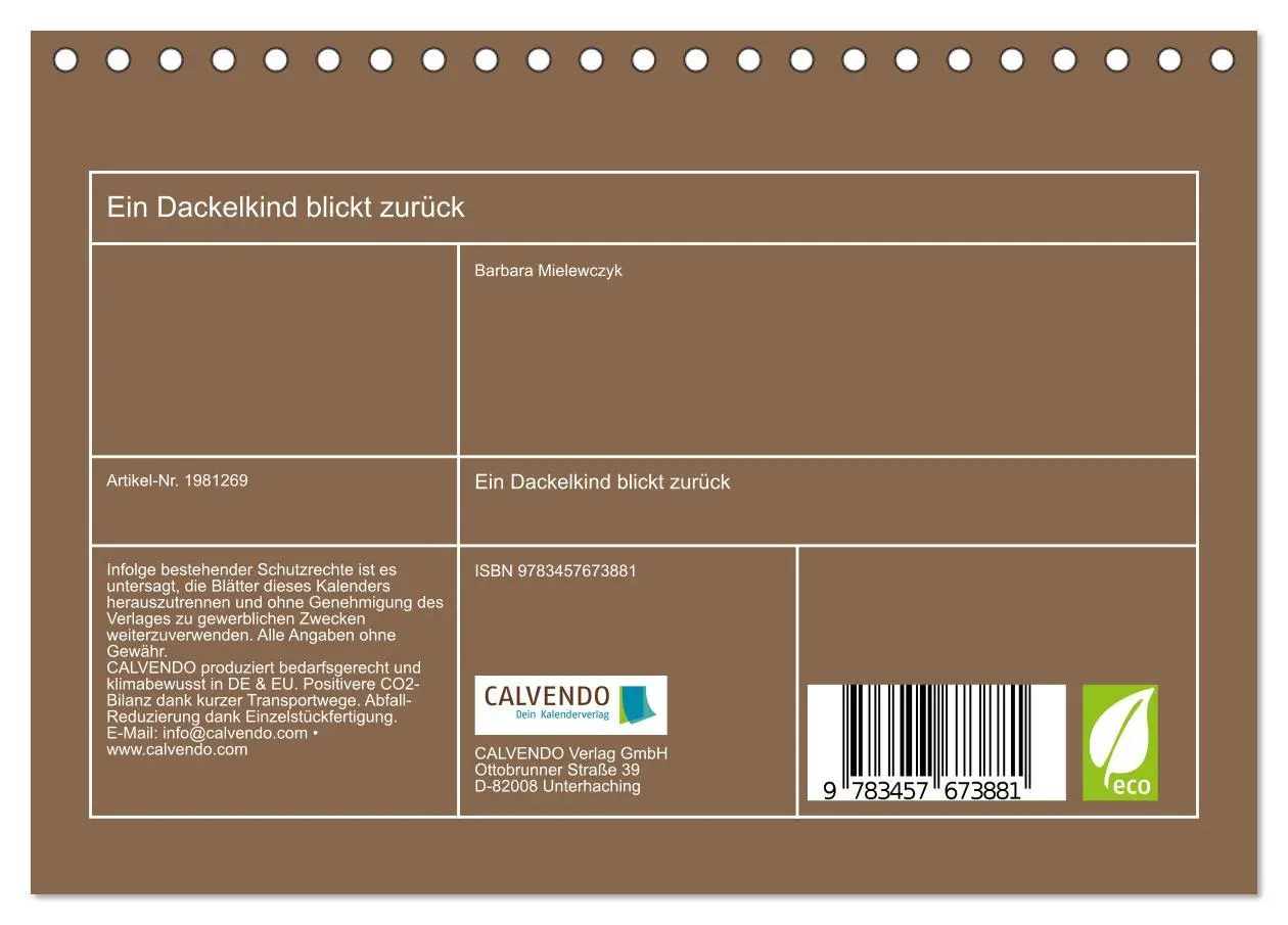 Bild: 9783457673881 | Ein Dackelkind blickt zurück (Tischkalender 2026 DIN A5 quer),...