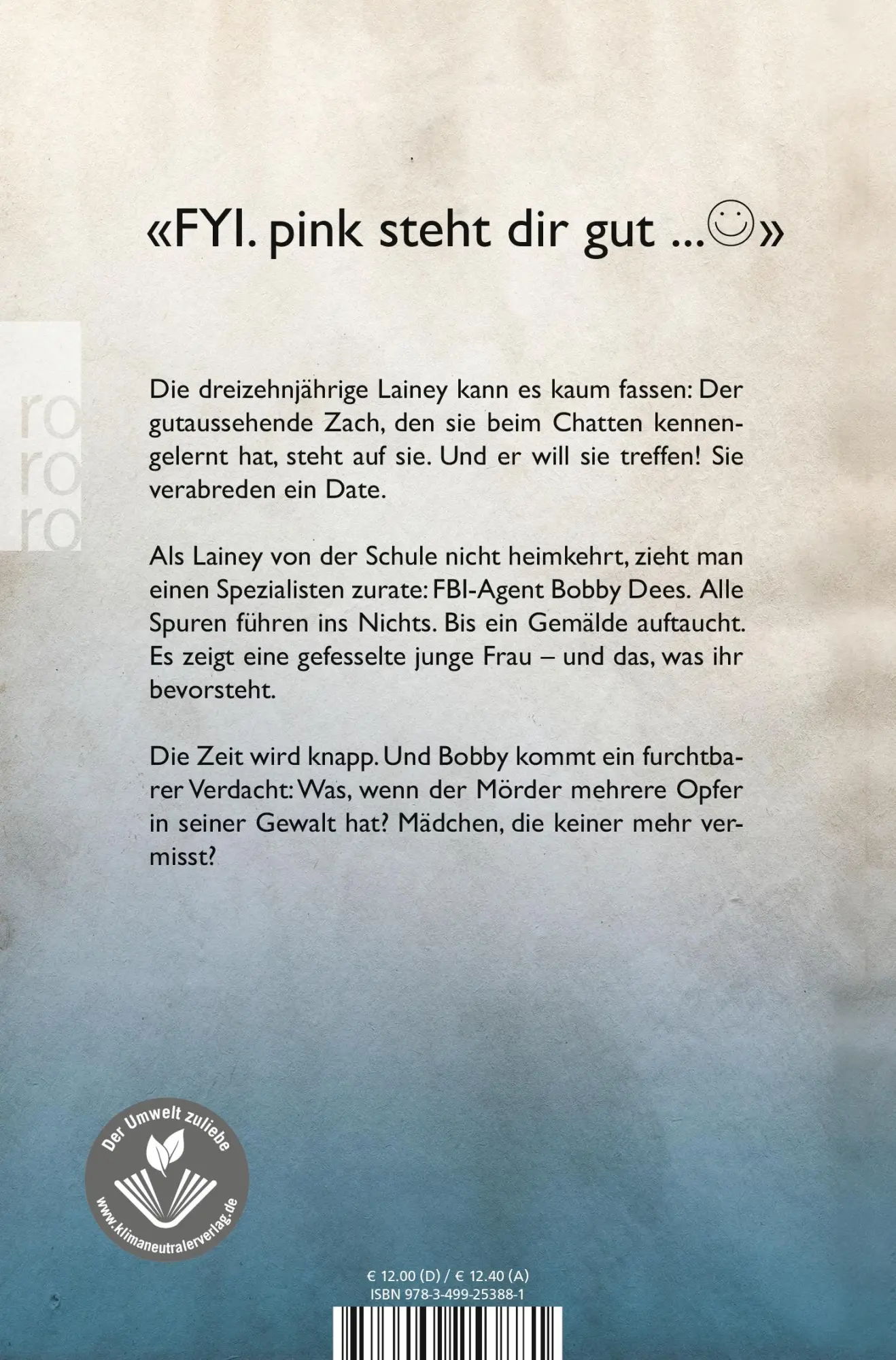 Rückseite: 9783499253881 | Mädchenfänger | Jilliane Hoffman | Taschenbuch | Bobby Dees ermittelt