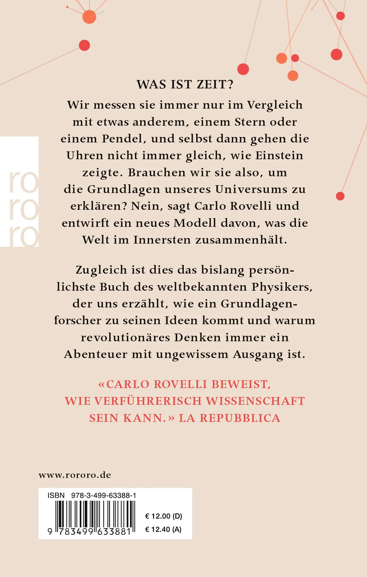Rückseite: 9783499633881 | Und wenn es die Zeit nicht gäbe? | Carlo Rovelli | Buch | 208 S.