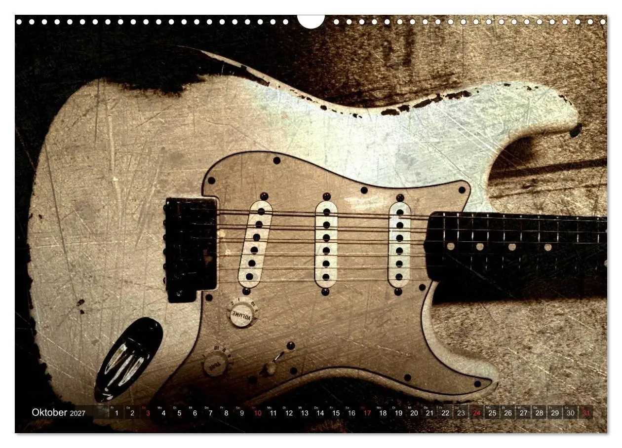 Bild: 9783594123881 | GITARREN Vintage Art (Wandkalender 2027 DIN A3 quer), CALVENDO...