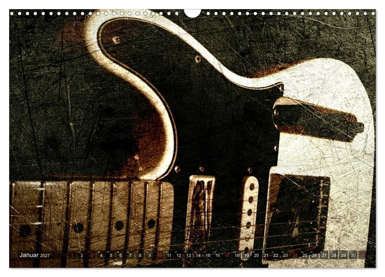 Bild: 9783594123881 | GITARREN Vintage Art (Wandkalender 2027 DIN A3 quer), CALVENDO...