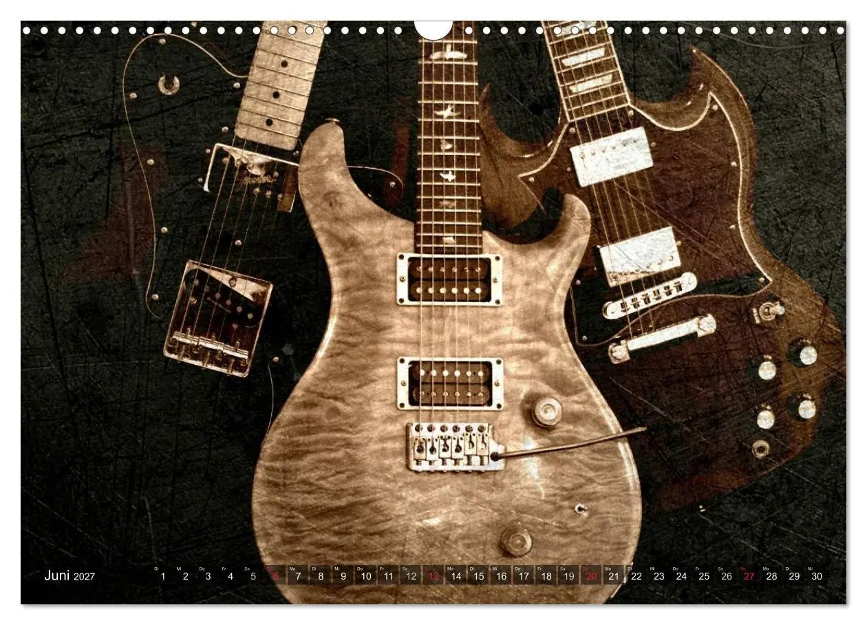 Bild: 9783594123881 | GITARREN Vintage Art (Wandkalender 2027 DIN A3 quer), CALVENDO...