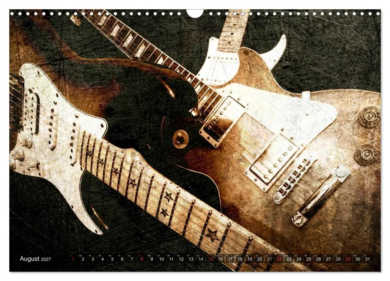 Bild: 9783594123881 | GITARREN Vintage Art (Wandkalender 2027 DIN A3 quer), CALVENDO...