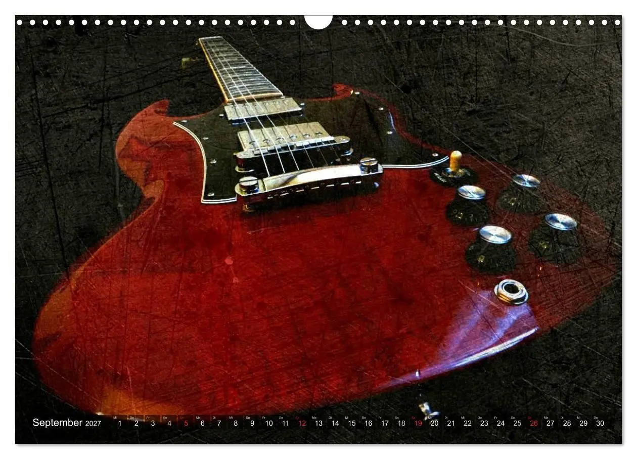Bild: 9783594123881 | GITARREN Vintage Art (Wandkalender 2027 DIN A3 quer), CALVENDO...