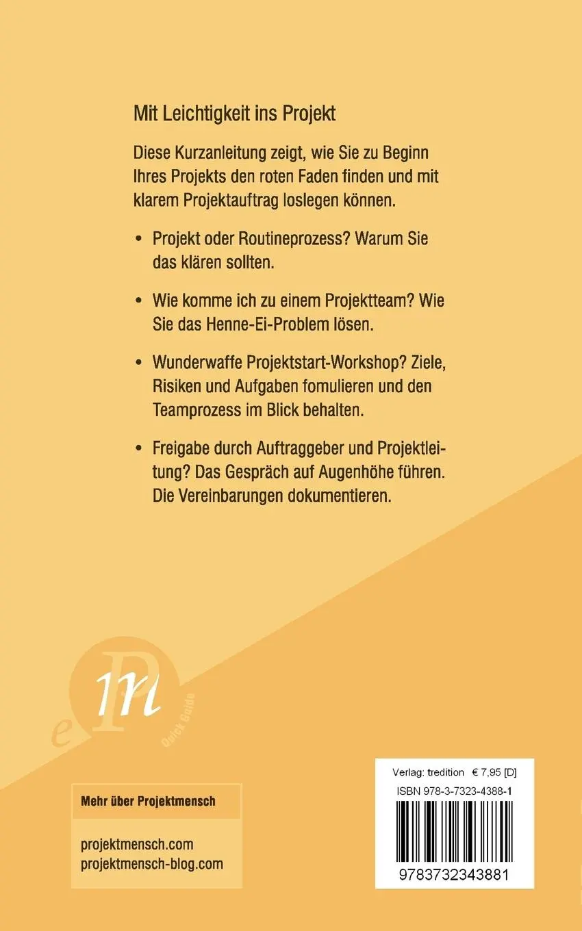 Rückseite: 9783732343881 | Mit Leichtigkeit ins Projekt | Tina Zimmermann | Taschenbuch | 56 S.