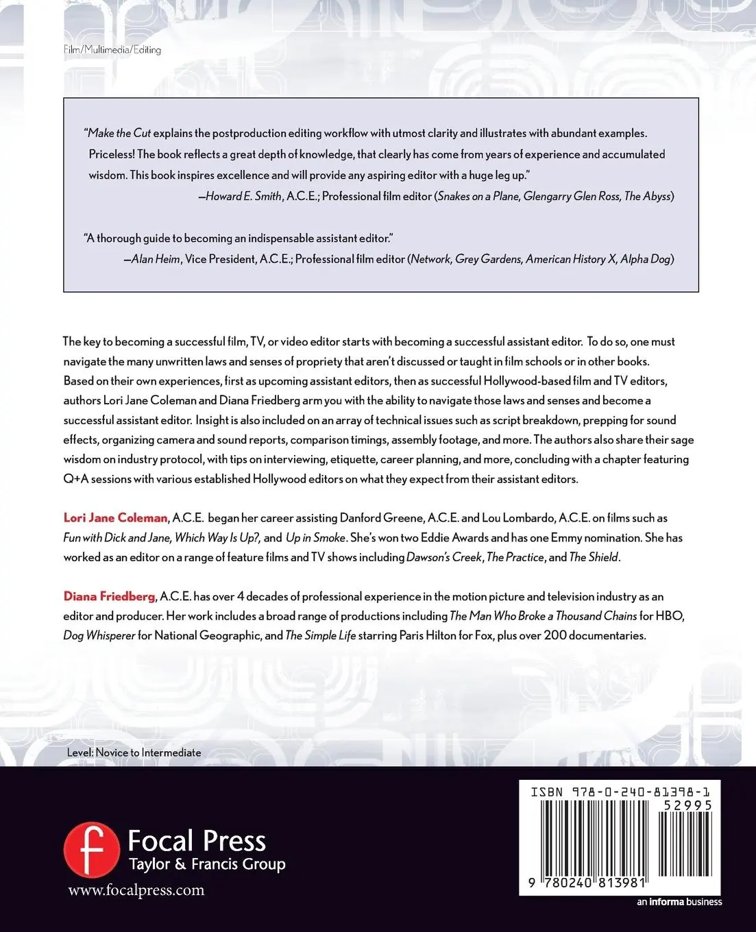 Rückseite: 9780240813981 | Make the Cut | Lori Coleman (u. a.) | Taschenbuch | Englisch | 2015