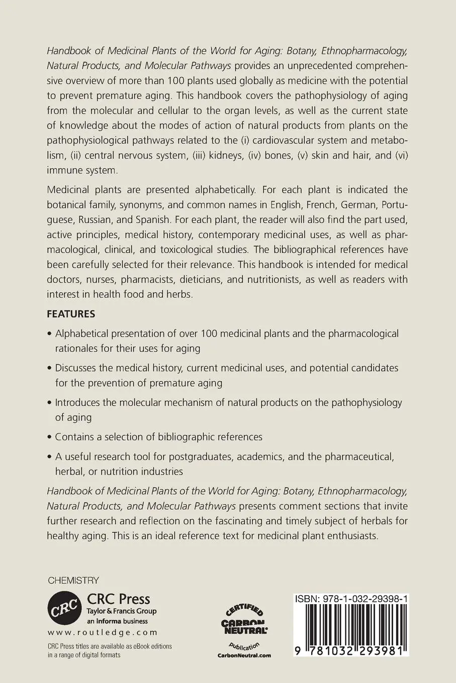 Rückseite: 9781032293981 | Handbook of Medicinal Plants of the World for Aging | Christophe Wiart