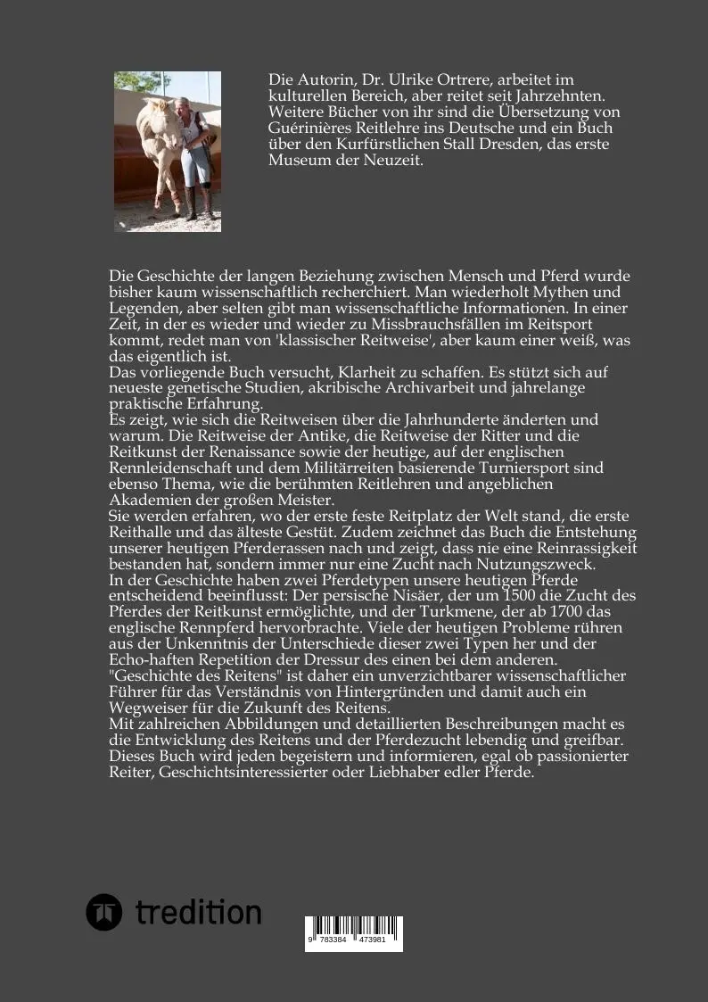 Rückseite: 9783384473981 | Die Geschichte des Reitens | Ulrike Ortrere | Taschenbuch | 284 S.