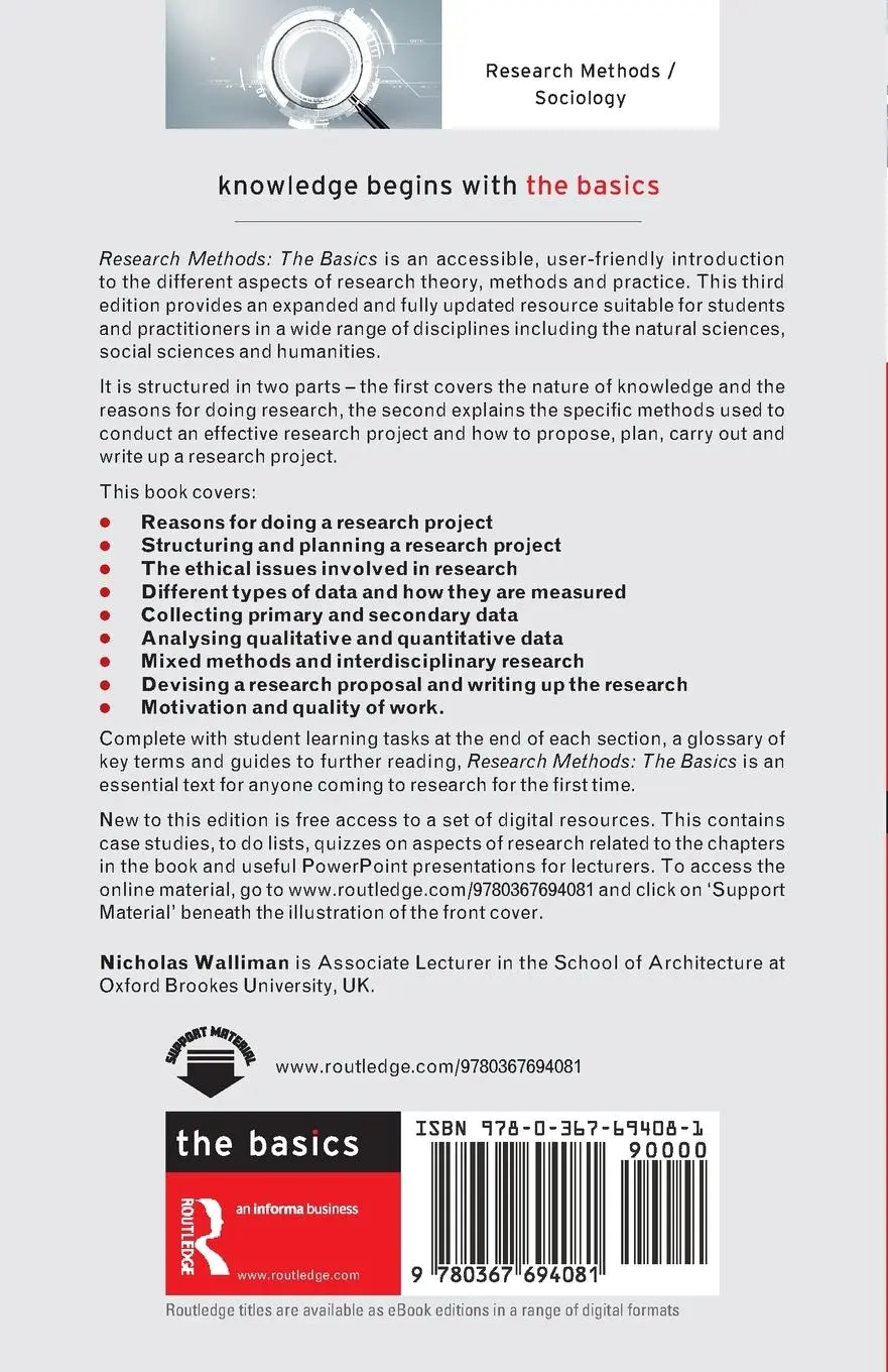 Rückseite: 9780367694081 | Research Methods | The Basics | Nicholas Walliman | Taschenbuch | 2021