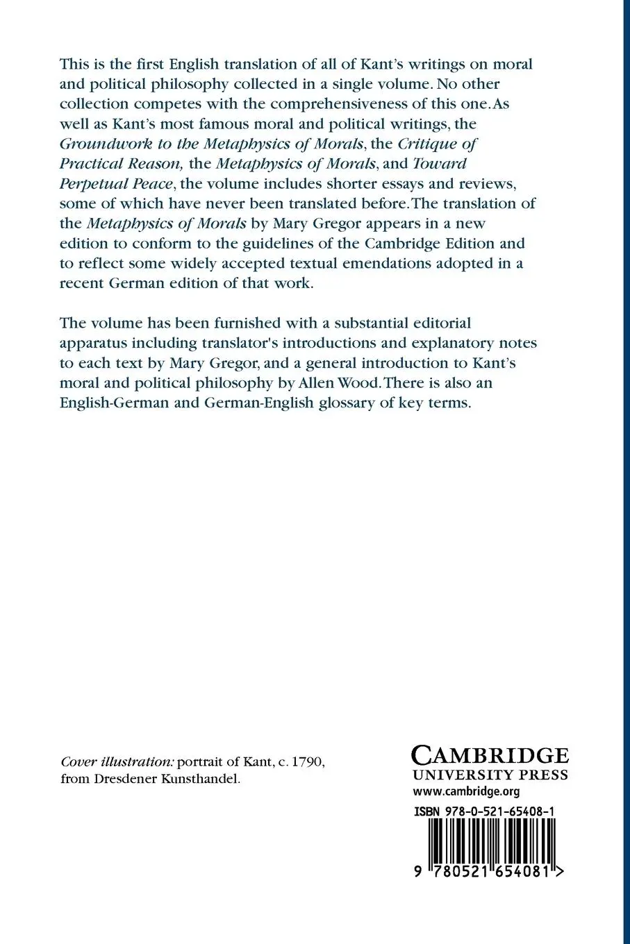 Rückseite: 9780521654081 | Practical Philosophy | Immanuel Kant | Taschenbuch | Englisch | 1999