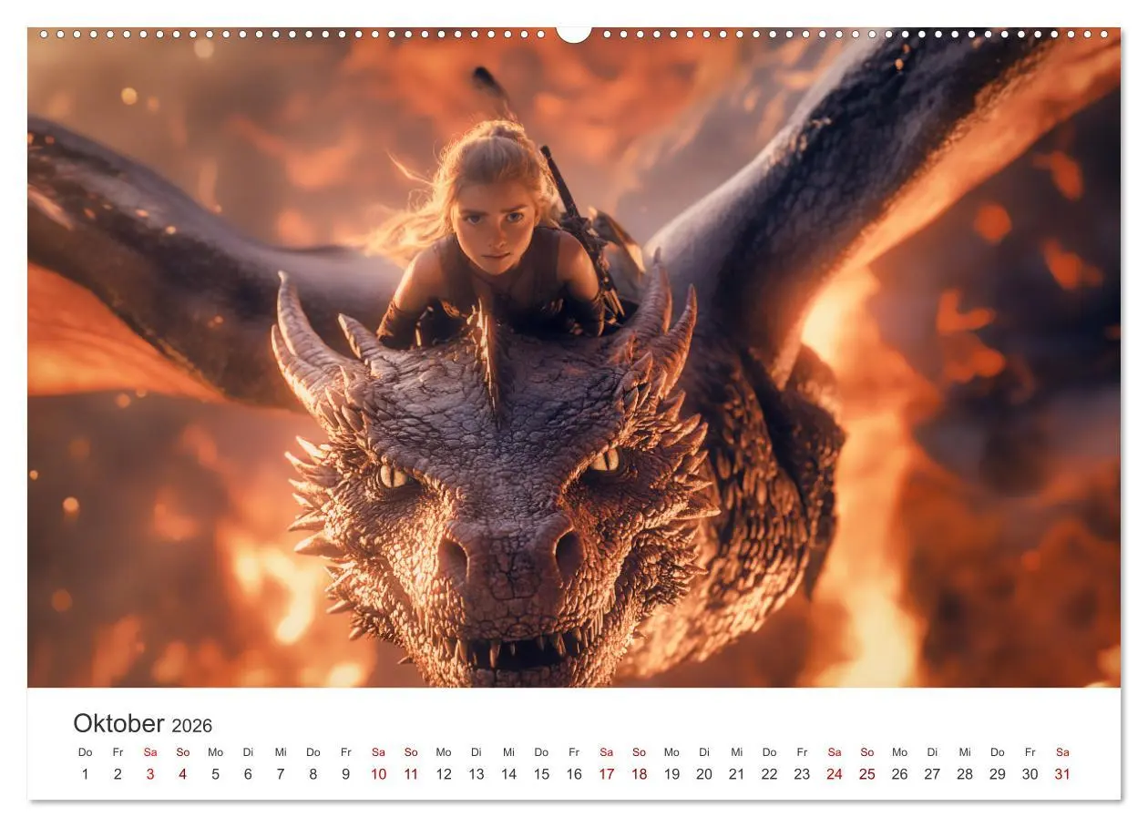 Bild: 9783457314081 | Kraft und Magie - Die Welt der Drachenkriegerinnen (Wandkalender...