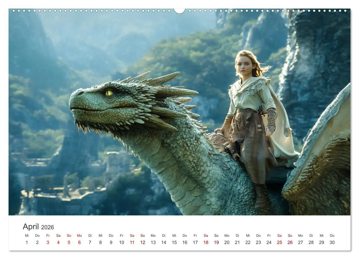 Bild: 9783457314081 | Kraft und Magie - Die Welt der Drachenkriegerinnen (Wandkalender...